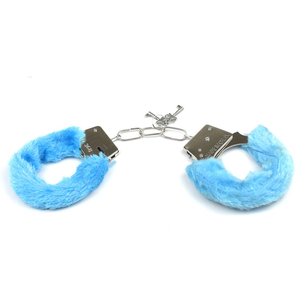 Metal Furry Handcuffs – Blue